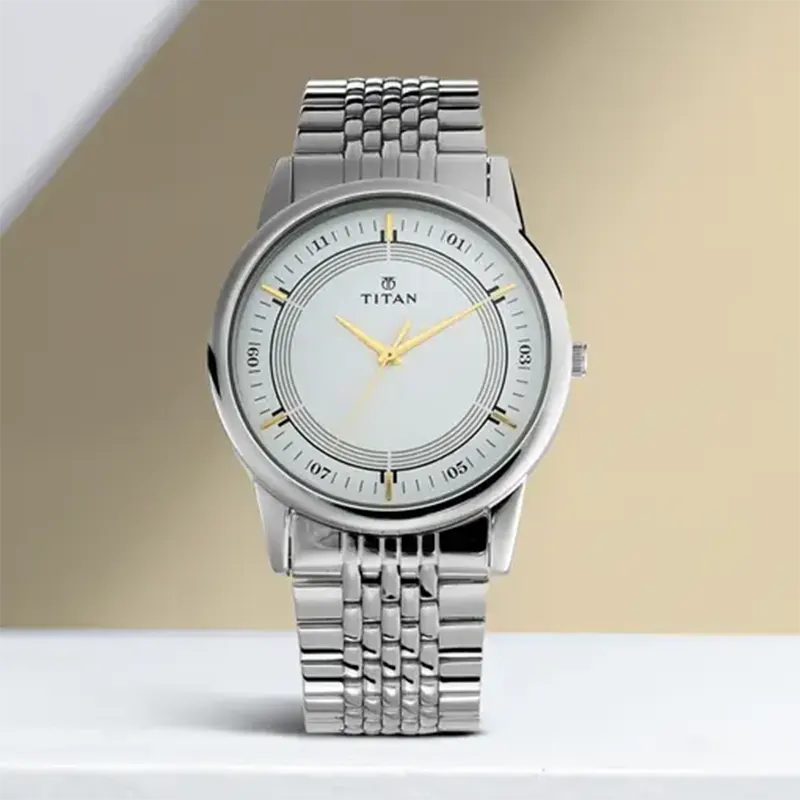 Titan Bandhan Silver Dial Couple Watch Set- 17732603SM01